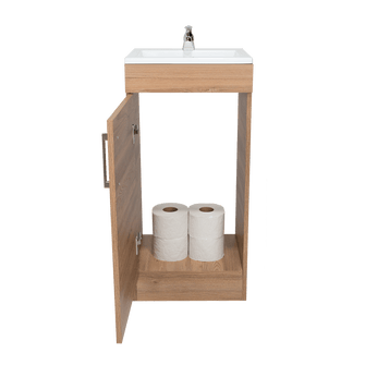Mueble para Lavamanos Oporto, Miel, con Una Puerta Abatible