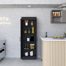 Mueble Multiusos Barlovento, Wengue, con Cinco Entrepaños y Dos Puertas Batientes