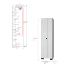 Mueble de Aseo Blake, Blanco, con Gran Espacio Para Almacenar articulos de Aseo y Colgadero de Escobas ZF