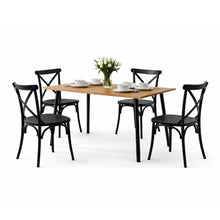 Comedor Rectangular 75x110x70cm + 4 Sillas Ibiza Negras