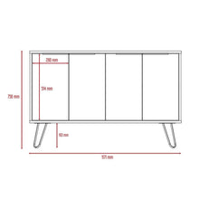 Mesa Auxiliar Recibidor Lygia, Avellana y Humo, con Dos Entrepaños Dobles