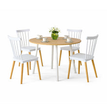 Comedor Redondo 74.5x80x80cm Vienes + 4 Sillas Guam Blancas