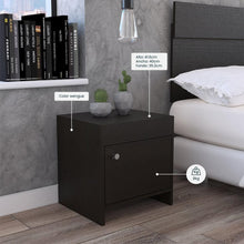 Mesa de Noche Tutto, Wengue, con Un Cajón Amplio Ideal Para Espacios Pequeños