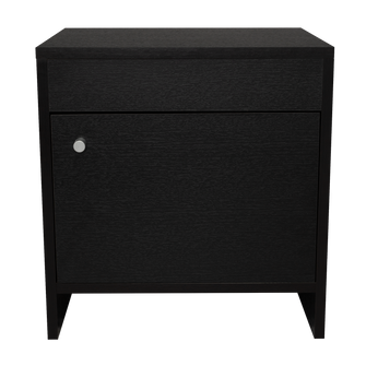 Mesa de Noche Tutto, Wengue, con Un Cajón Amplio Ideal Para Espacios Pequeños