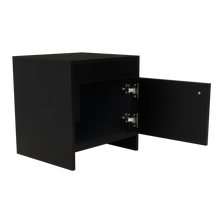 Mesa de Noche Tutto, Wengue, con Un Cajón Amplio Ideal Para Espacios Pequeños