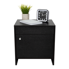 Mesa de Noche Tutto, Wengue, con Un Cajón Amplio Ideal Para Espacios Pequeños