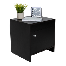Mesa de Noche Tutto, Wengue, con Un Cajón Amplio Ideal Para Espacios Pequeños
