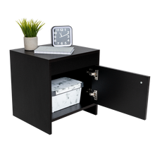 Mesa de Noche Tutto, Wengue, con Un Cajón Amplio Ideal Para Espacios Pequeños
