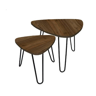 Set X 2 Mesas De Centro Triangular Shine 40x60x40 Amaretto