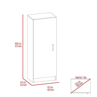 Mueble Multiusos Nadir, Blanco Nevado, con Una Puerta y Amplio Espacio de Almacenamiento