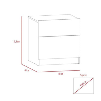 Mesa de Noche Nebrask, Miel y Blanco, con Un Cajón Organizador X2