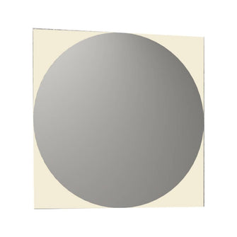Espejo Circular Salerno, Gris, con Diseño Sandblasting