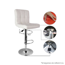 kit por 2 Silla Acolchada Tipo Bar - Blanca