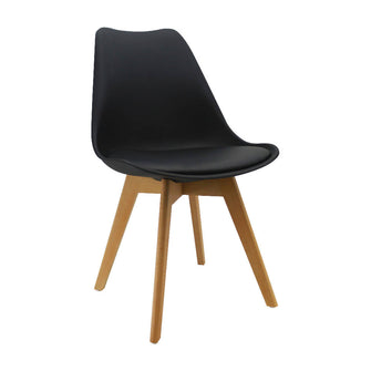 Silla Oslo Asiento Acolchado Patas en Madera - Negra