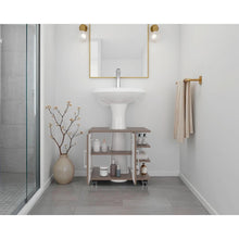 Mueble para Lavamanos Aqua, Avellana, con Rodachines Para Su Fácil Desplazamiento ZF