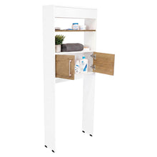Gabinete de Baño Madrid, Blanco y Fresno Europeo, Ahorrador de Espacio ZF