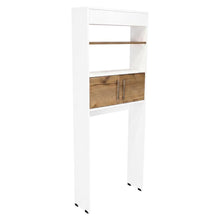 Gabinete de Baño Madrid, Blanco y Fresno Europeo, Ahorrador de Espacio ZF