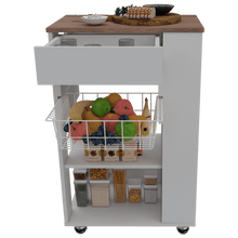 Organizador de Cocina Alhena, Blanco y Café Claro, con Entrepaños Para Ubicar Elementos de Cocina