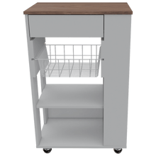 Organizador de Cocina Alhena, Blanco y Café Claro, con Entrepaños Para Ubicar Elementos de Cocina