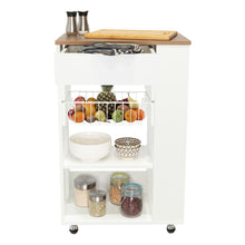 Organizador de Cocina Alhena, Blanco y Moca, con Entrepaños Para Ubicar Elementos de Cocina X2