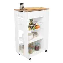 Organizador de Cocina Alhena, Blanco y Moca, con Entrepaños Para Ubicar Elementos de Cocina X2