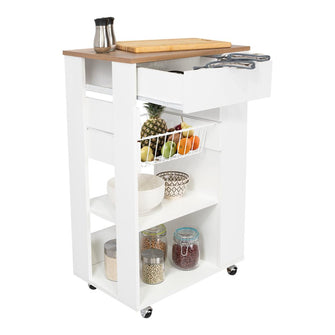 Organizador de Cocina Alhena, Blanco y Moca, con Entrepaños Para Ubicar Elementos de Cocina X2