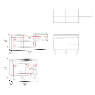 Cocina Integral Oceana, Kronos Blanco, Incluye Meson 118 cm ZF