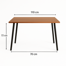 Comedor Rectangular 75x110x70cm + 4 Sillas Ibiza Negras