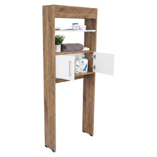 Gabinete de Baño Madrid, Fresno Europeo y Blanco, Ahorrador de Espacio ZF