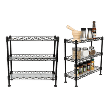 Organizador para Especias Shelves, Negro, de Tres niveles X2