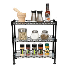 Organizador para Especias Shelves, Negro, de Tres niveles