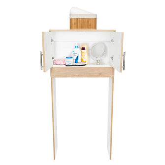 Gabinete de Baño Aqua 6, Beige y Blanco, con Dos Puertas Para Su Almacenamiento