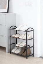 Zapatero organizador Tody, Negro, de 4 niveles con amplio espacio para 8 pares