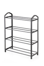 Zapatero organizador Tody, Negro, de 4 niveles con amplio espacio para 8 pares