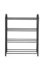 Zapatero organizador Tody, Negro, de 4 niveles con amplio espacio para 8 pares