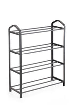Zapatero organizador Tody, Negro, de 4 niveles con amplio espacio para 8 pares