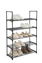 Zapatero organizador Juna eco, Negro, De 5 niveles con amplio espacio para 15 pares