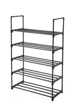 Zapatero organizador Juna eco, Negro, De 5 niveles con amplio espacio para 15 pares