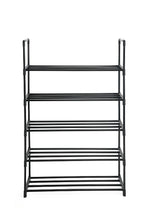 Zapatero organizador Juna eco, Negro, De 5 niveles con amplio espacio para 15 pares