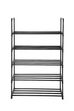 Zapatero organizador Juna eco, Negro, De 5 niveles con amplio espacio para 15 pares
