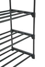 Zapatero organizador Kora, Negro, De 5 niveles con amplio espacio para 24 pares