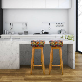 Silla Bar Madera 85x32x44.5cm Tapizada Colors