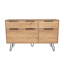 Organizador Ali, Café Claro y Wengue, con 2 Cajones y Amplio Espacio de Almacenamiento