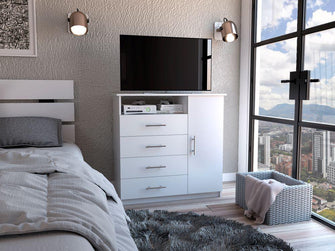 Organizador Barlovento, Blanco Perla, con Cuatro Cajones y una Puerta   X2