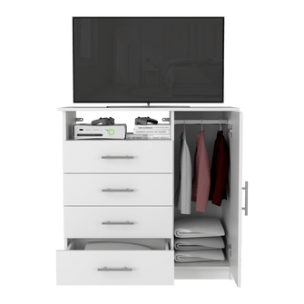 Organizador Barlovento, Blanco Perla, con Cuatro Cajones y una Puerta  ZF