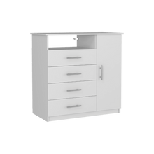 Set de 2 Organizadores Barlovento, Blanco Perla, con Cuatro Cajones y una Puerta
