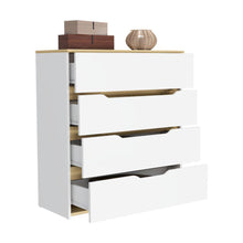 Organizador Coralyn, Blanco y Café Claro, Con Cuatro Amplios Cajones Deslizables Para Guardar Objetos Personales X2