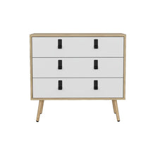 Organizador Huna, Blanco y Macadamia, Con Tres Amplios Cajones Deslizadores Para Guardar Objetos Personales