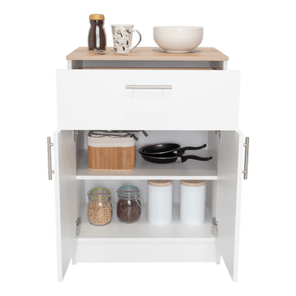 Organizador Multiusos Deneb, Blanco y Café Claro, con Dos Puertas Batientes ZF