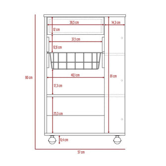 Organizador de Cocina Alhena, Blanco y Café Claro, con Entrepaños Para Ubicar Elementos de Cocina